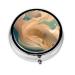 Dunhuang Mysteryround Pill Box 3 Compartment Round Pill Box Organizer Portable Travel Pill Box for Traveling.