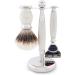 Jag Shaving Razor Set - 4-Piece Lee Range | Silberspitz Dachshaar Brush 5 Edged Cups & Ivory Gift Set - Premium International Shipping - Buy Online on GoSupps.com