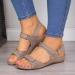 Shop Women's Vintage Peep Toe Sandals - Flat Summer Casual Shoes in Red & Gray (EU Sizes 37-40) | Perfect for Every Occasion - Buy Online on GoSupps.com