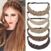 Tess hair band braided hair tie with hair ladies hair parts dutt braids extensions adjustable headband large hair accessories braid hair for women 3.8cm wide 50g dark brown