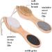 4-in-1 Foot Scrub Brush Callus Remover With Bristle Brush  Pumice Stone  Foot Rasp & Bamboo Handle - Buy Online on GoSupps.com