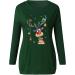 Christmas Elk Print Long Sleeve Women's Sweatshirt Hoodie with Pockets - Medium Army Green - Buy Online on GoSupps.com