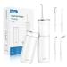 Water Flosser Oral Irrigator Portable Water Flossers for Teeth Cordless Rechargeable Mini Electric Dental Flossers with DIY Mode and 5 Jet Tips IPX7 Waterproof for Travel and Home Mini White