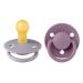 BIBSE de Lux Schnuller 2-pack BPA-free cherry shape nipple.Natural rubber/latex made in Denmark.Str. 1 Fossil Gray / Mauve 0-6 months (2 Pack) Fossil Gray / Mauve