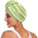 Green Stripe Hair Towel 2 Pack - Super Absorbent Quick Dry Hair Turbans for Women & Girls | Fast International Shipping - Buy Online on GoSupps.com