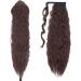 26 Inch Ombre Curly Wrap Around Ponytail Hair Extension - Synthetic Yaki Ponytail in Natural Black & Dark Auburn - Buy Online on GoSupps.com