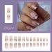 Short Simple Flower Almond Fake Nails with Purple Daisy Design - 24PCS - Buy Online on GoSupps.com