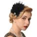 GENBREE 1920s Flapper Headband with Feather - Black Feather Headwear for Women and Girls - Buy Online on GoSupps.com