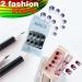 Buy 48 PCS Gradient French Square Press-On Nails - Wine Red & Purple Blue - Includes Nail Glue - Fast International Shipping - Buy Online on GoSupps.com