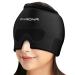 Migraine Relief Cap with SILVADUR  Technology - Upgraded 3D Contour Design for Enhanced Comfort  Ideal for Tension Sinus Headache  Fever  Stress Relief  Puffy Eye  Dark Circle  Sports Cold Compress Black