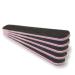 5X Professional Nail File Straight Black Grit 100/180 Core Pink/Red