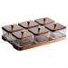 7Pcs Wooden Snack Trays, Luxury Retro Chinese Dessert Plates, Reusable Durable Snack Tray Organizer for Candy Vegetable Cookies Nuts Dessert Fruit