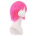 MapofBeauty Neon Pink Short Straight Fiber Wig - 12 Inch Side Bangs Cosplay Wig for Stunning Looks - Buy Online on GoSupps.com
