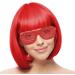 AOMIG Short Bob Wig for Women 4 Pack Short Red Bob Wigs Set with Sunglass and Wig Cap Neon Fancy Dress Accessory Cosplay Party Wig with Bangs Synthetic Straight Wig for Daily Halloween Decorations - Buy Online on GoSupps.com