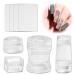 Silicone Nail Art Stamper Kit in Four Size and Four Scrapers, Jelly stamper for nails stamping nail polish,Round Square Clear Nail Art Stamp nail stamping kit for DIY decoration