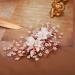 Chargances White Flower Pearl Hair Comb for Wedding Brides Bridesmaid Crystal Beaded Hair Comb Accessories Rhinestone Head Pieces for Women Girls Porm (Rose Gold) - Buy Online on GoSupps.com