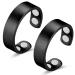 Vicmag copper magnetic rings for women men for arthritis pain relief therapy rings magnet healing 100% solid pure copper adjustable size with jewelry gift box (black matt)