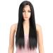 Joedir 13x4x4 Lace Front Wig - Long Straight Black Wig with Baby Hair Synthetic High-Temperature Resistant 180% Density - 76 CM - Buy Online on GoSupps.com