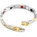 Jovivi Women's Magnetic Bracelet - Stainless Steel X-Shape Bangle with 4-in-1 Magnets | Snake Pattern Silver-Gold Design - International Shipping Available - Buy Online on GoSupps.com
