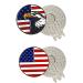 PINMEI Colorful Golf Ball Markers with Silver Color Golf Hat Clips usa flag eagle