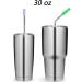Stainless Steel Drinking Straws Metal Reusable Straws with Brushes and Tip Cover for 30oz Tumbler Rambler Cups - Buy Online on GoSupps.com