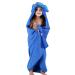 COOKY.D Premium Cotton Cute Animal Face Hooded Baby Bath Towel for Baby Girls Boys 90x90cm(0-6 Years Old) Blue Elephant Blue-elephant