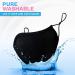 PURIAN Kids Black Face Mask - Reusable Adjustable Ear Straps Premium Multilayer Cotton Perfect Fit for Kids & Teens - Buy Online on GoSupps.com