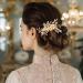 Handcess Bridal Wedding Flowers Hair Comb Gold Crystal Hairpiece Rhinestone Bridal Side Combs Wedding Hair Accessories for Women and Girls - Buy Online on GoSupps.com