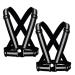 YUNLOVXEE Reflective Strap Safety Vest Gear - 2-10 Pack Adjustable High Visible Reflective Running Gear for Women Men Night Black X2