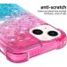 Tivenfezk Nadoli Glitzer Treisand Shell for iPhone 15 Plus | Silicone Shockproof Gradient Case | Transparent Bumper Liquid Cover in Pink & Blue - Buy Online on GoSupps.com