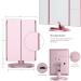 Homever Vanity Mirror with Lights - 21 Led Trifold Makeup Mirror - Touch Screen, 3X/2X/1X Magnification - 180 Rotation, Dual Power Supply - Lighted Makeup Mirror, Pink - Buy Online on GoSupps.com
