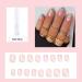 Short French False Nails - 24 PCS Lilac Daisy Design Stick on Nails - Acrylic Full Cover Tips with Glue - Purple Women's Nails Art - Buy Online on GoSupps.com