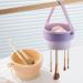 AWOCAN 3-in-1 Makeup Brush Cleaner Bowl Foldable Portable Cleaning Tool for Brushes Powder Puffs Sponges (beige) - Buy Online on GoSupps.com