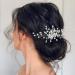 Casdre Pearl Bride Wedding Hair Comb | Crystal Bridal Hair Piece for Women | Rhinestone Wedding Hair Accessories - Silver - Buy Online on GoSupps.com
