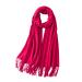 Women's scarf winter cotton triangular scarf Elegant Print triangular scarf poncho cape with button autumn scarf triangular cloth Hot pink