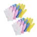 SUPVOX Washing Gloves Five Fingers Washing Towels Peeling Gloves Back Body Massage 2 for Each Color 8pcs