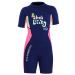 DIVE & SAIL Kids 2.5mm Warm Wetsuit One Piece UV Protection Shorty Suit Blue-Pink Medium