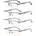 Eyekepper 4 Pack Fashion Half Rim Metal Reading Glasses Men with Spring Hinge Included Computer Reading Glasses +0.50 +0.50 Mix
