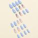 OKAQEE Almond Solid Color Short Square False Nails - Blue Leopard | Includes Glue - Buy Online on GoSupps.com