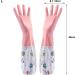 Household Gloves 1 Pair Cleaning Cute Panda Pattern Dishwashing Waterproof Plush Housework for Home Kitchen Autumn Pink L - Buy Online on GoSupps.com