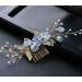 Gold Wedding Hair Combs Set - 4 Pearl & Rhinestone Bridal Accessories for Bride & Bridesmaids - Elegant Blue Hair Clips - Buy Online on GoSupps.com