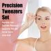 LePinko Precision Tweezer Set for Men and Women - Professional Slanted & Pointed Tweezers for Ingrown Hair, Facial Hairs, and Splinter Removal - Eyebrow Plucker with Case - Silver - Buy Online on GoSupps.com