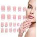 Pack of 24 Square Nails for Sticking Short with Rhinestones Square Short Cute Press on Nails Full Nails with Love Heart Pattern 24 for Fingernails 1pcs - Buy Online on GoSupps.com