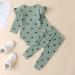 UUAISSO Baby Girls Cow Print Ruffled Outfit Set | Infant Clothing 6-9 Months Green Hearts - Buy Online on GoSupps.com