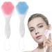 Piyl Silicone Face Scrubber and Massager Brush Manual Soft Facial Cleansing Brush Handheld Exfoliating Brush Facial Cleansing Blackhead Scrubbers for Deep Cleaning Skin Care Pore Cleansing 2 Pack
