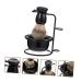 Minkissy Men's Razor Set - 4 Metal Shaving Organizers Shaving Brush & Bowl Holder Black - Perfect for Grooming & Shaving Essentials - Buy Online on GoSupps.com