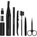 Eyebrow Trimmer Kit, Eyebrow Grooming Set,Eyebrow Grooming Scissors, Electric Eyebrow Razor, 9 in 1 Eyebrow Scissors, Tweezer, Eyebrow Razor, Shaping Scissors & Brush Black