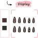 24Pcs Short Dark Red Almond French Press on Nails - Glossy Acrylic French Tips with Gold Design for Women and Girls - Buy Online on GoSupps.com