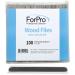 ForPro Wood Nail File Black 180/180 Grit Double-Sided Manicure & Pedicure Nail Files 7 L x .75 W Individually-Wrapped 100-Count