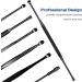 Innovative Spring Ear Pick Earwax Removal Kit - 8PCS Matte Black Cleansing Tool Set with Brush and Storage Box - Buy Online on GoSupps.com